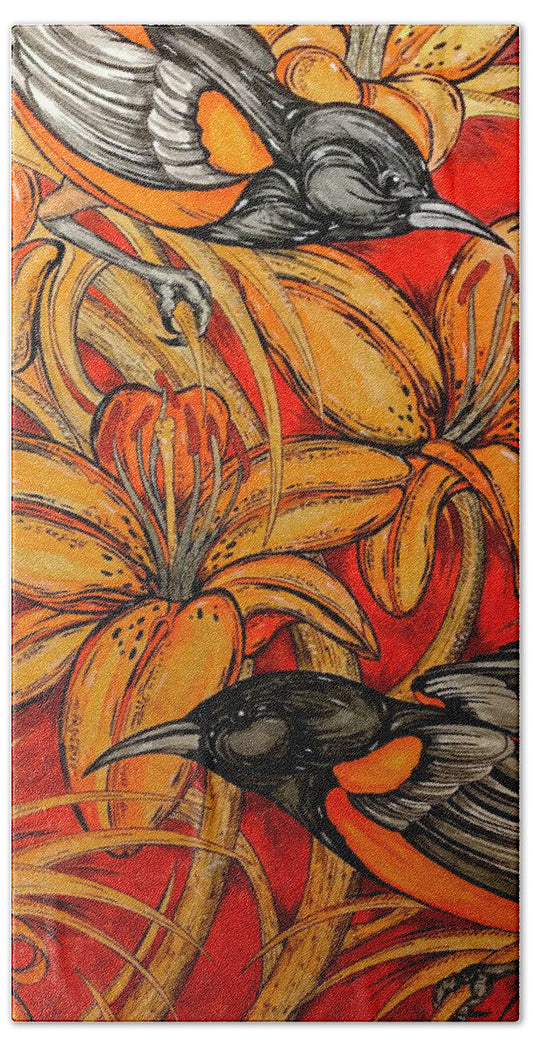 Oriole Pair - Beach Towel