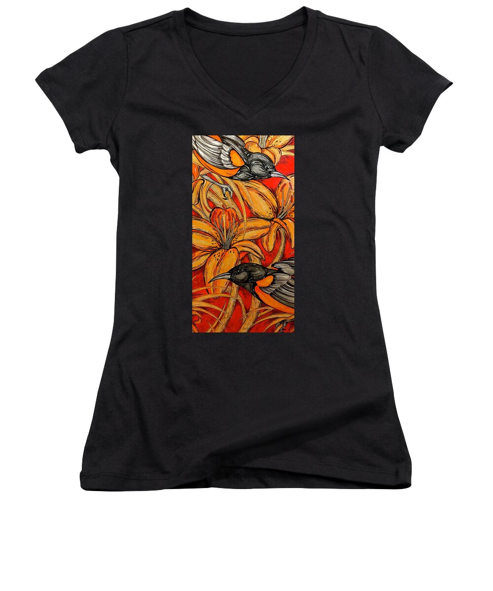 Oriole Pair - Women's V-Neck
