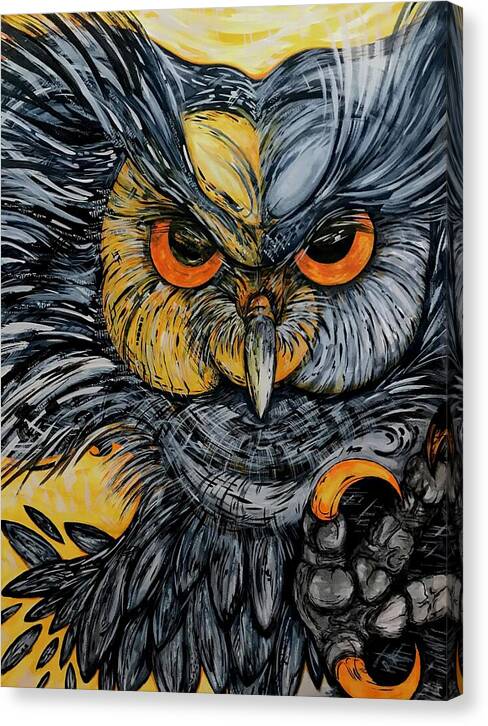 Un Great Horned Owl - Canvas Print