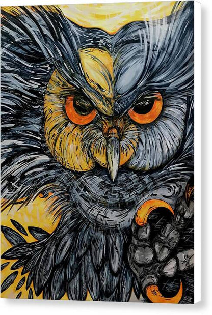 Un Great Horned Owl - Canvas Print