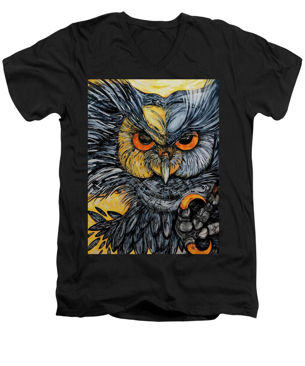 Un Great Horned Owl - Men's V-Neck T-Shirt