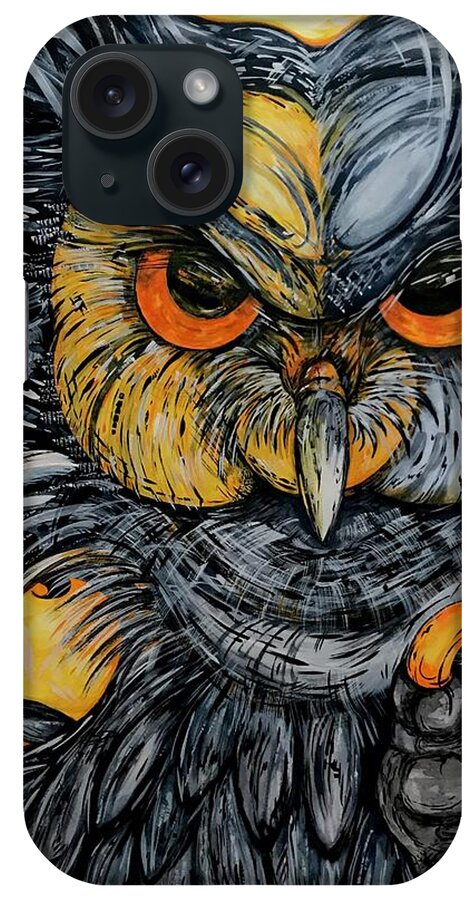 Un Great Horned Owl - Phone Case