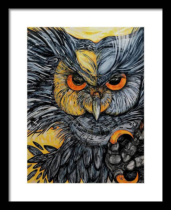 Un Great Horned Owl - Framed Print