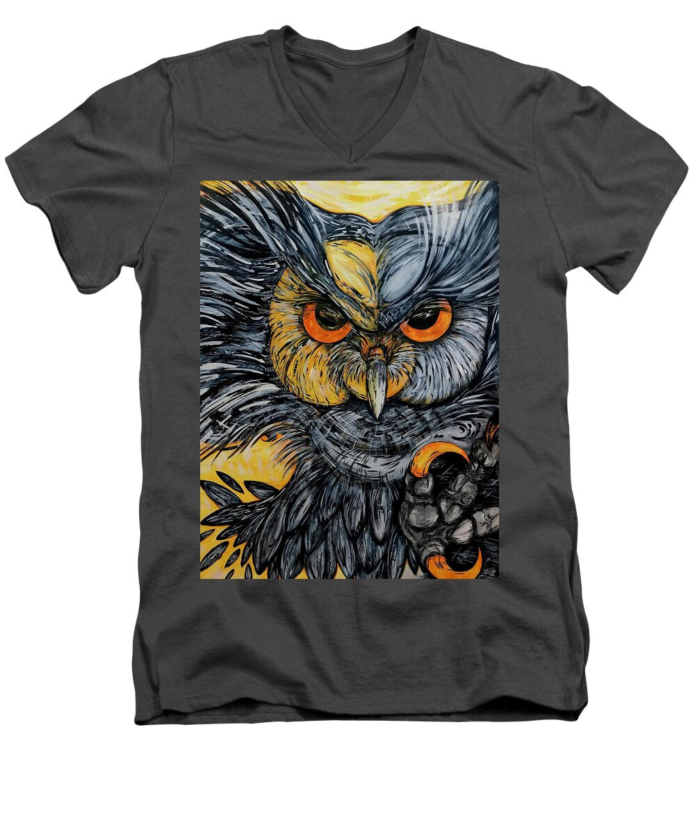 Un Great Horned Owl - Men's V-Neck T-Shirt