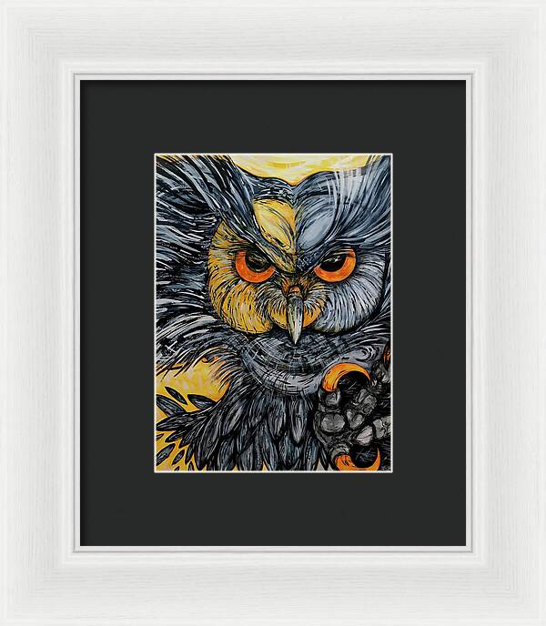 Un Great Horned Owl - Framed Print