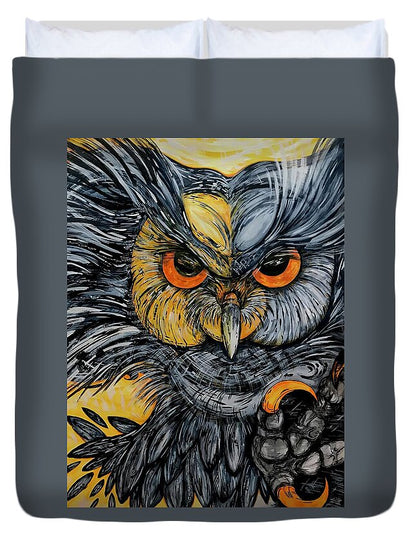Un Great Horned Owl - Duvet Cover
