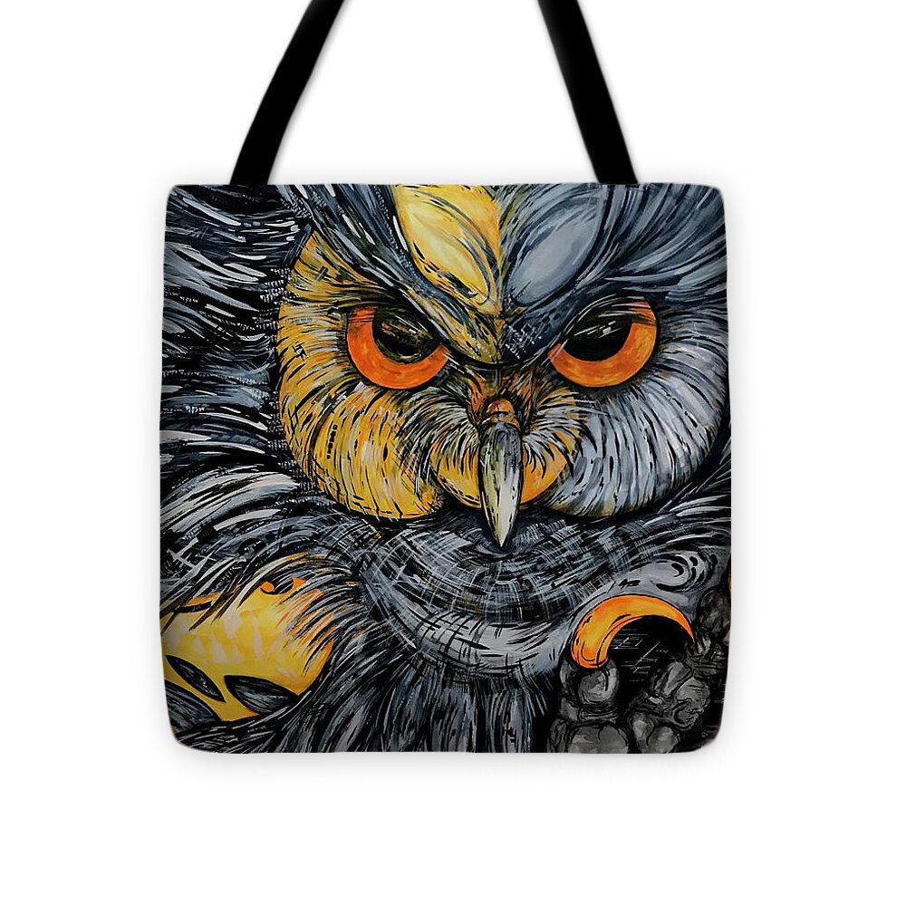 Un Great Horned Owl - Tote Bag
