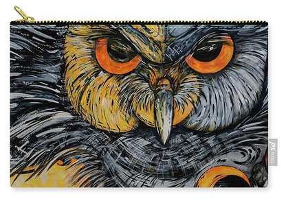 Un Great Horned Owl - Zip Pouch