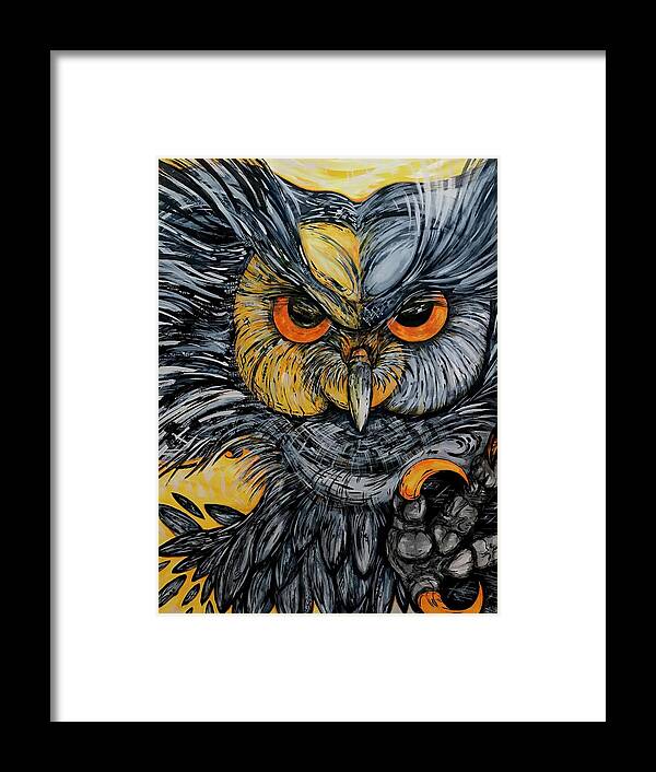 Un Great Horned Owl - Framed Print