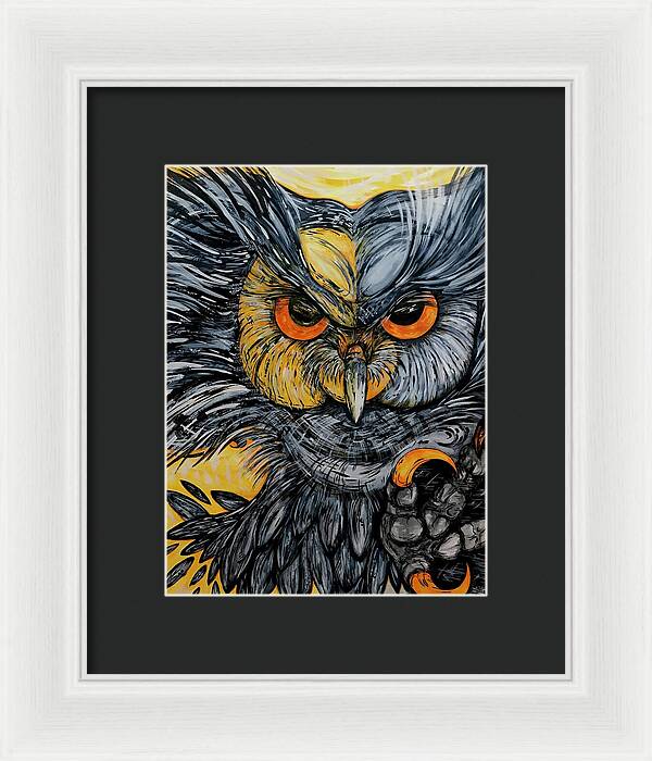 Un Great Horned Owl - Framed Print