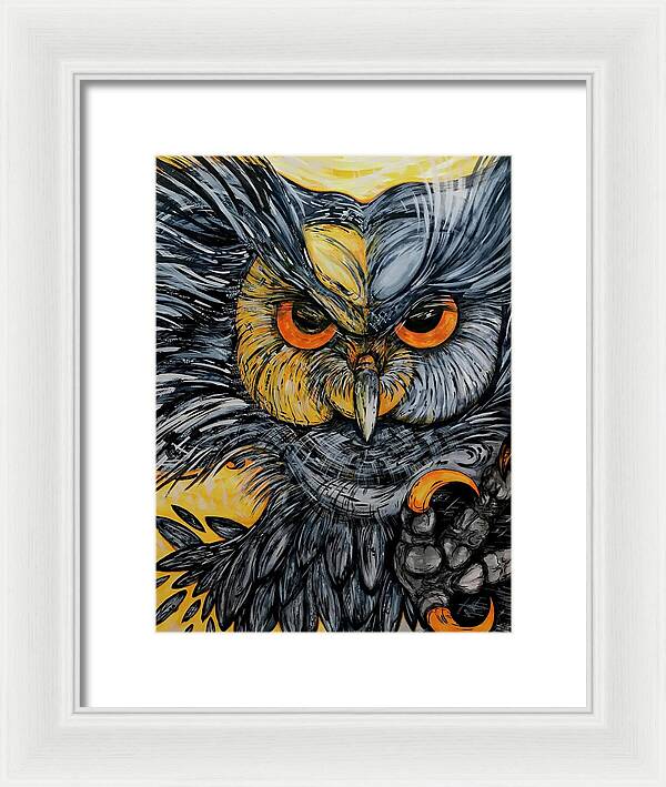 Un Great Horned Owl - Framed Print