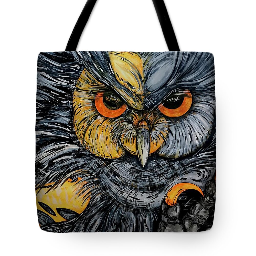 Un Great Horned Owl - Tote Bag