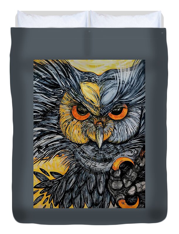 Un Great Horned Owl - Duvet Cover