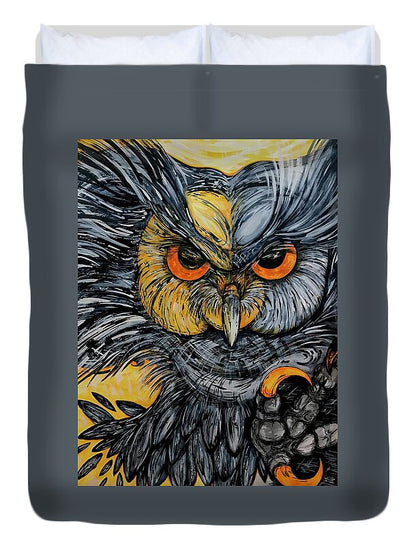 Un Great Horned Owl - Duvet Cover