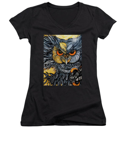Un Great Horned Owl - Women's V-Neck