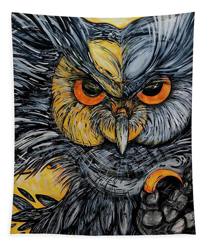 Un Great Horned Owl - Tapestry