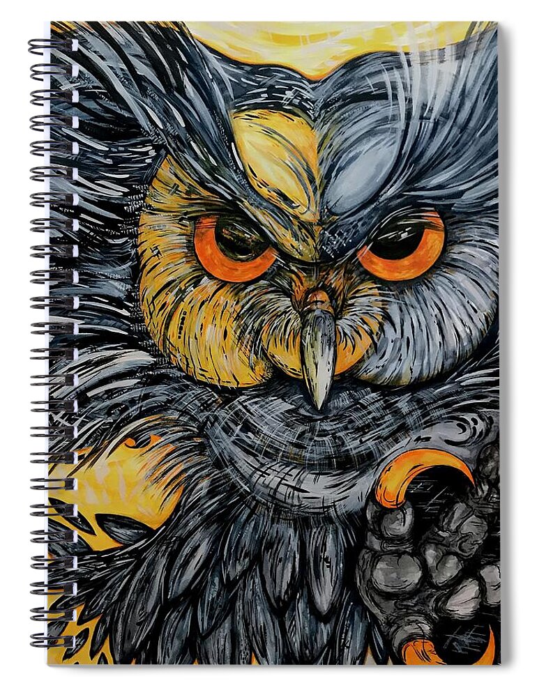 Un Great Horned Owl - Spiral Notebook