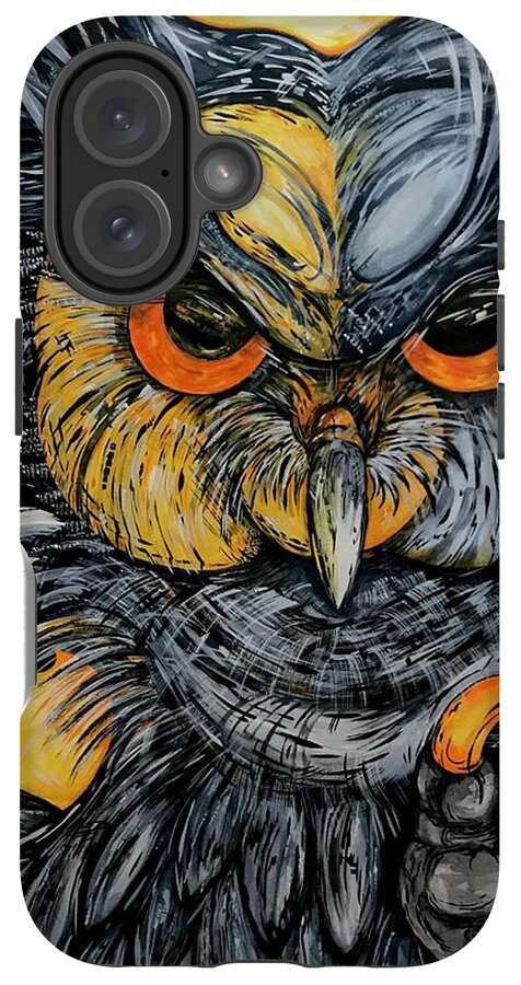 Un Great Horned Owl - Phone Case