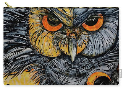 Un Great Horned Owl - Zip Pouch