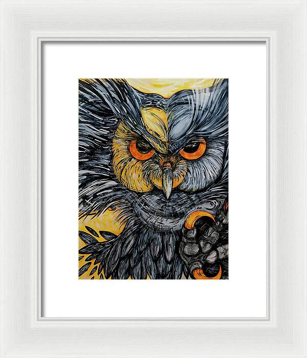 Un Great Horned Owl - Framed Print