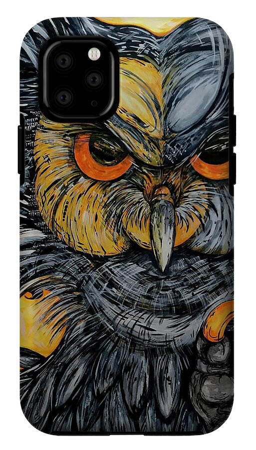 Un Great Horned Owl - Phone Case