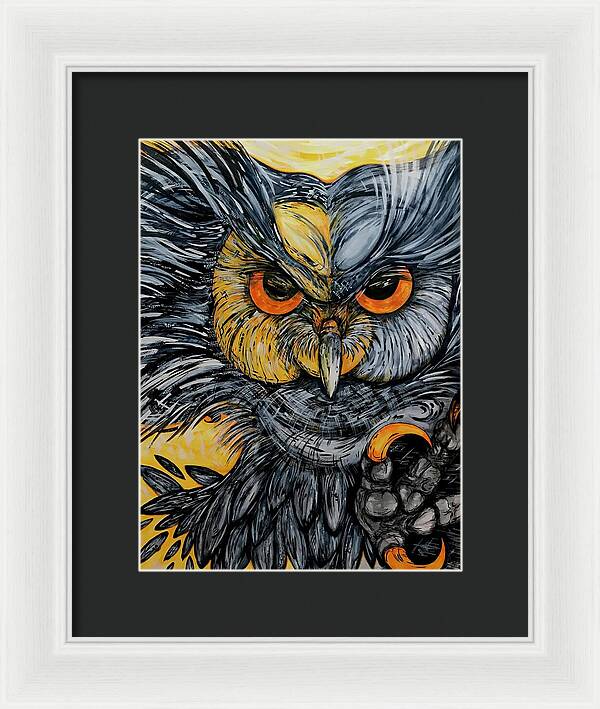 Un Great Horned Owl - Framed Print