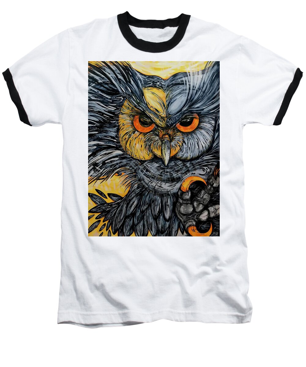 Un Great Horned Owl - Baseball T-Shirt