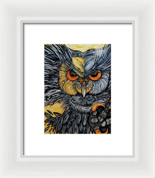 Un Great Horned Owl - Framed Print
