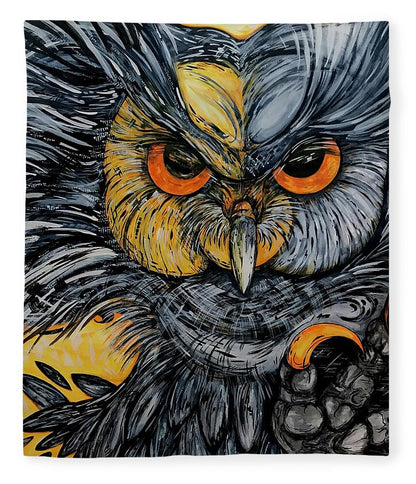 Un Great Horned Owl - Blanket