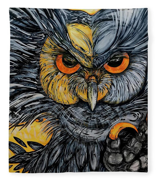 Un Great Horned Owl - Blanket