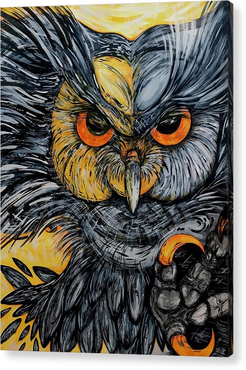 Un Great Horned Owl - Acrylic Print