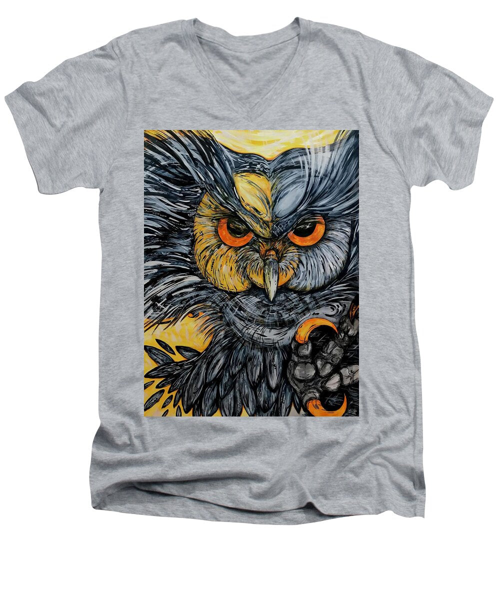 Un Great Horned Owl - Men's V-Neck T-Shirt