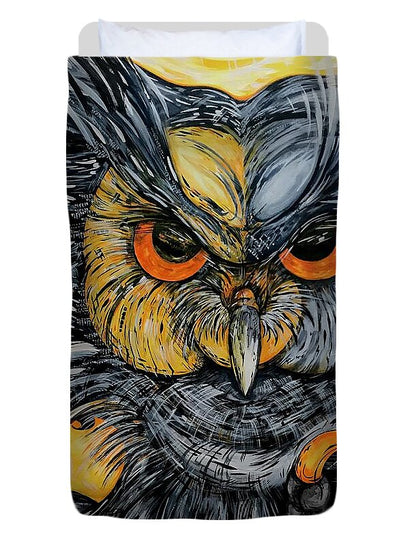 Un Great Horned Owl - Duvet Cover