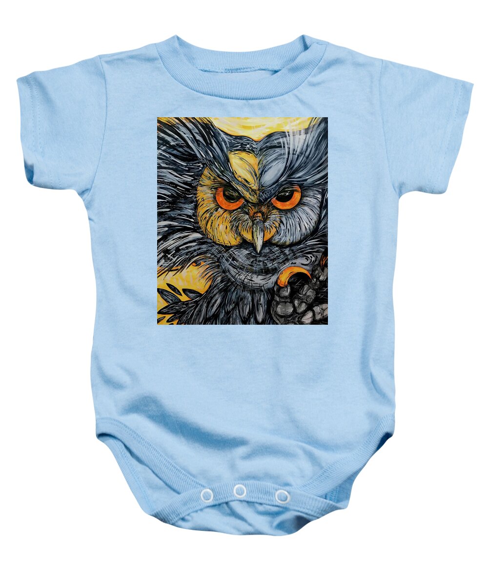 Un Great Horned Owl - Baby Onesie