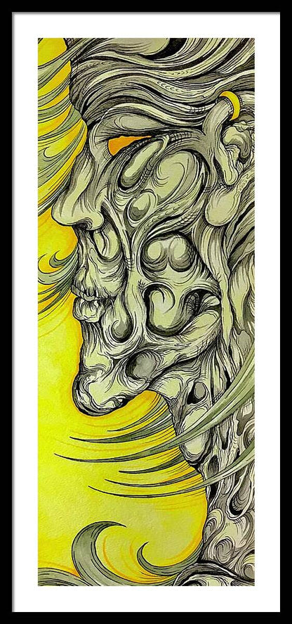 Yellow Eye Neck - Framed Print