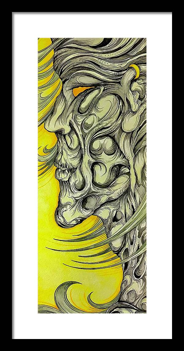 Yellow Eye Neck - Framed Print