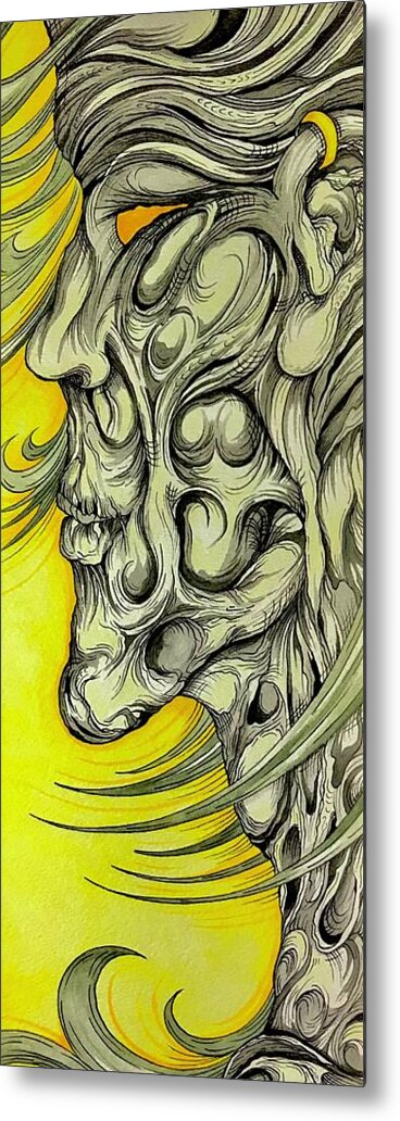 Yellow Eye Neck - Metal Print