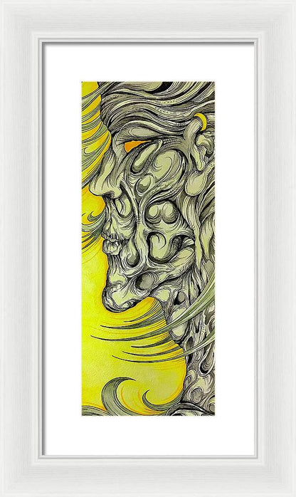 Yellow Eye Neck - Framed Print