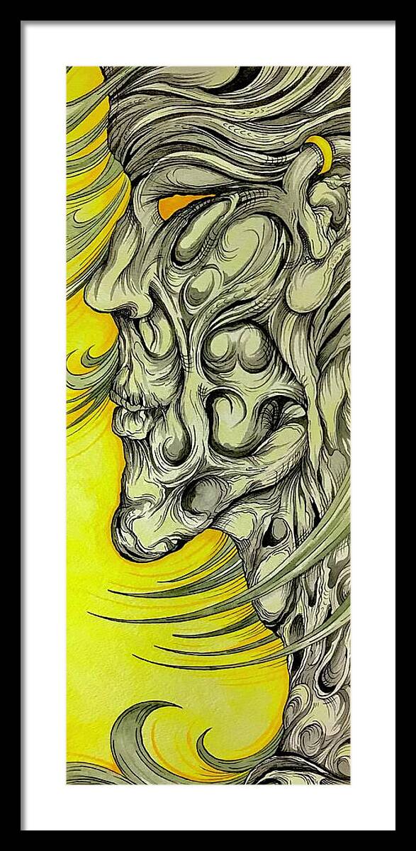 Yellow Eye Neck - Framed Print