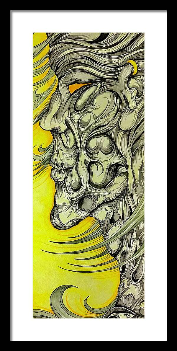 Yellow Eye Neck - Framed Print