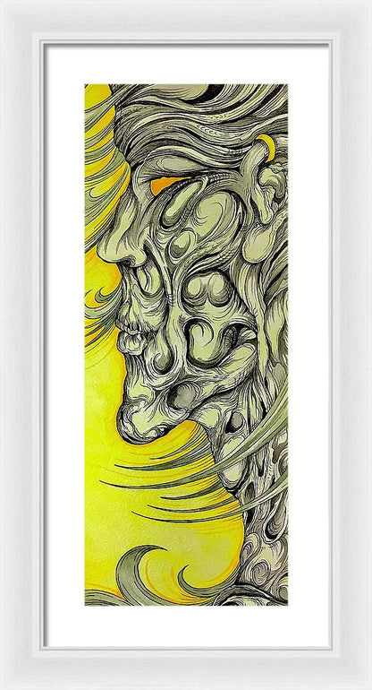 Yellow Eye Neck - Framed Print
