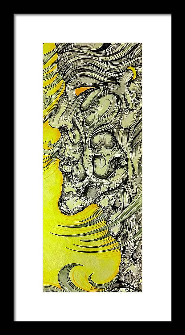 Yellow Eye Neck - Framed Print