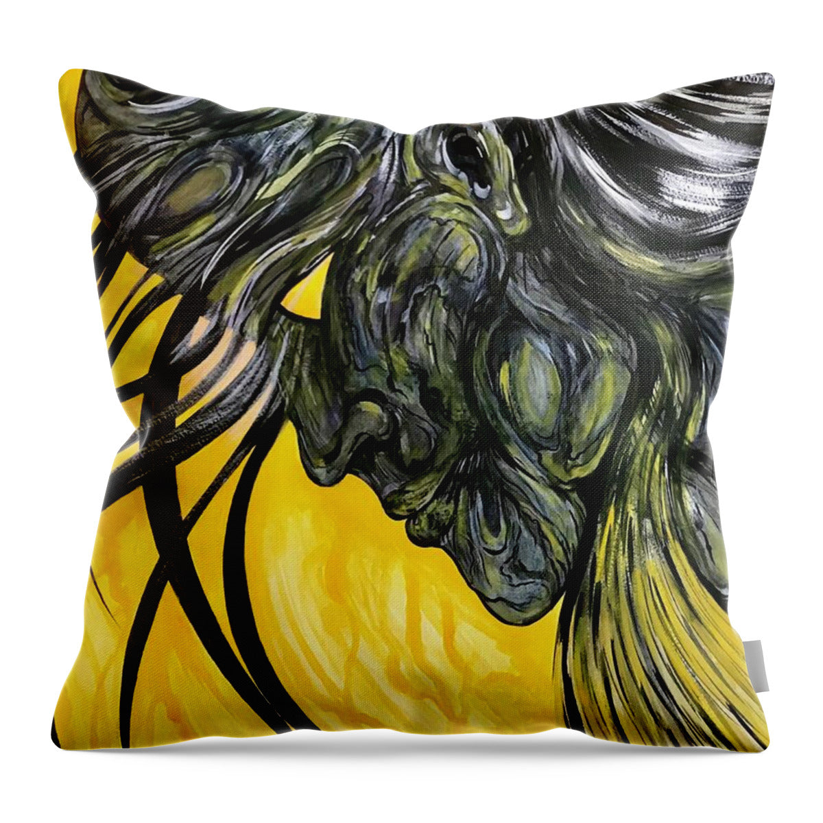 Yellow Eye2 - Throw Pillow